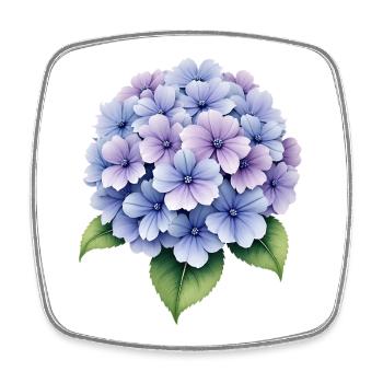 Hortensie Blume - Viereckiger Kühlschrankmagnet - Weiß - Vorne