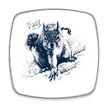 Squirrel Superhero - Square fridge magnet - white - Front