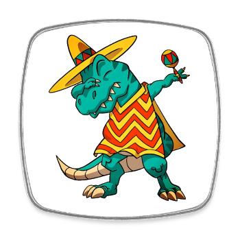 Dabbing T-rex Dinosaur Cinco De Mayo Fiesta 2026 - Viereckiger Kühlschrankmagnet - Weiß - Vorne