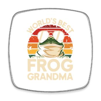 Worlds Best Frog Grandma Funny Frog Granny Retro - Square fridge magnet - white - Front