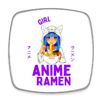 Nur ein Mädchen, das Anime liebt - Viereckiger Kühlschrankmagnet - Weiß - Vorne
