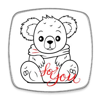 Teddy for you - Square fridge magnet - white - Front