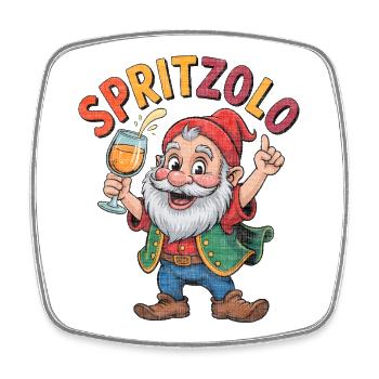Festlicher Gnomon Spritz - Viereckiger Kühlschrankmagnet - Weiß - Vorne