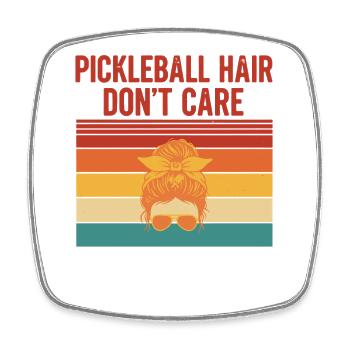 Pickleball-Haare kümmern sich nicht Lustige Spielerliebe - Viereckiger Kühlschrankmagnet - Weiß - Vorne