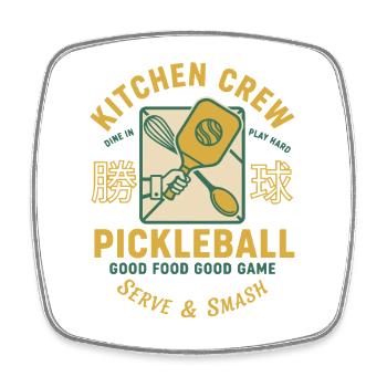 Pickleball Joueur drôle Équipe de cuisine Servir et - Magnet carré - blanc - Devant