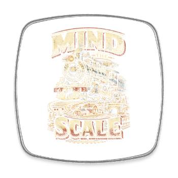 Model Railway Railway Mind The Scale - Square fridge magnet - white - Front