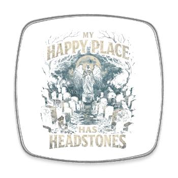 Friedhof Goth Humor My Happy Place Has Headstones - Viereckiger Kühlschrankmagnet - Weiß - Vorne