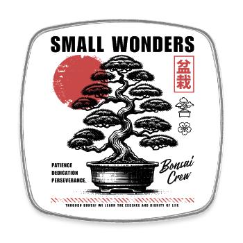 Bonsai Tree Small Wonders Japanese Aesthetic - Square fridge magnet - white - Front