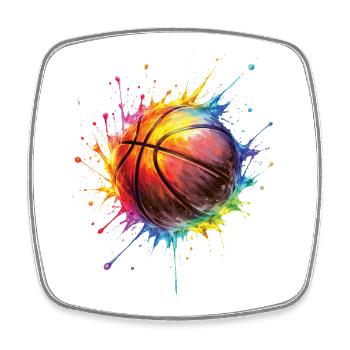 Basketball - Basketball Style Painting - Square fridge magnet - white - Front