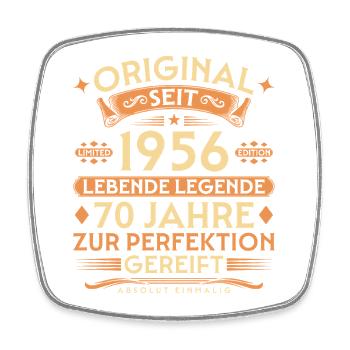 Original seit 1956 – Lebende Legende 70 Jahre - Viereckiger Kühlschrankmagnet - Weiß - Vorne