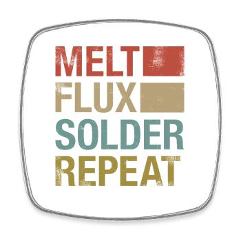 Soudure de PCB Flux fondu Électronique Hobby Rétro - Magnet carré - blanc - Devant