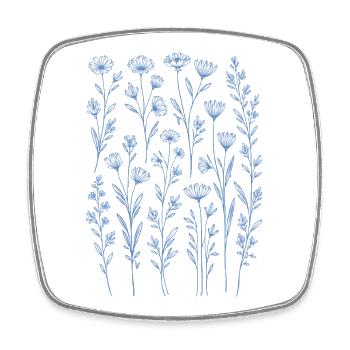 Vintage Blumen-Frauen-Wildblumen-Gartengarten - Viereckiger Kühlschrankmagnet - Weiß - Vorne