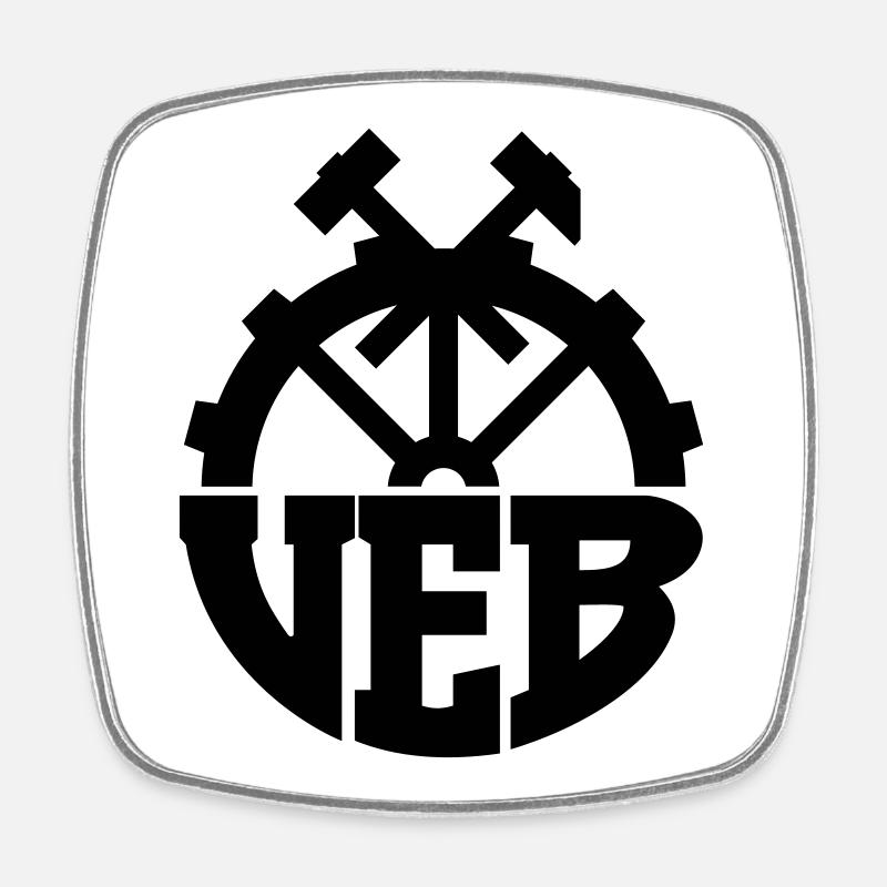 VEB Logo - Badge of the GDR (color changeable) - Square fridge magnet - white