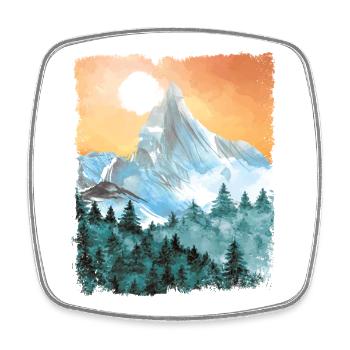Hiking Mountains Hike Vintage - Square fridge magnet - white - Front