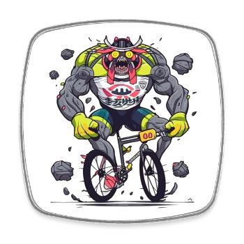 BMX Demon Power Colossus - Square fridge magnet - white - Front