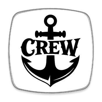 Anker Crew - Viereckiger Kühlschrankmagnet - Weiß - Vorne