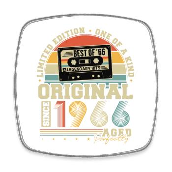 Anniversaire original vintage rétro vintage de 1966 - Magnet carré - blanc - Devant