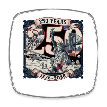 250 Years America 1776-2026 - Viereckiger Kühlschrankmagnet - Weiß - Vorne