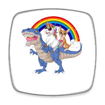 Chemise de dinosaure licorne chihuahua - Magnet carré - blanc - Devant