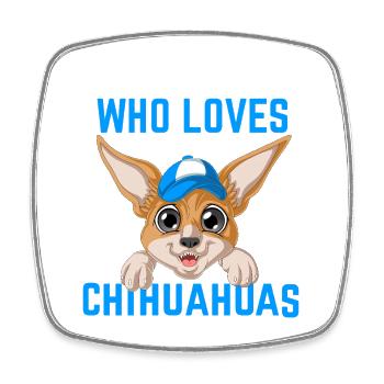 Boy Who Loves Chihuahuas Shirt - Viereckiger Kühlschrankmagnet - Weiß - Vorne