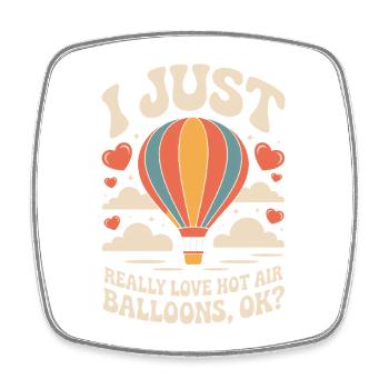 Ballonliebe am Himmel - Viereckiger Kühlschrankmagnet - Weiß - Vorne