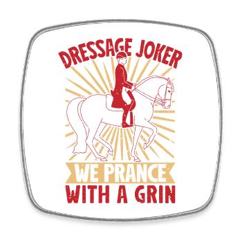 Cavalier de loisir, Dressage, Joker, Équitation anglaise - Magnet carré - blanc - Devant