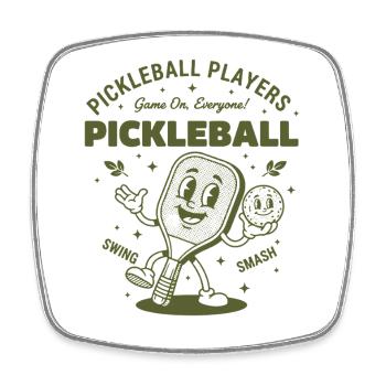 Pickleball Players Funny Pickle Ball Love - Square fridge magnet - white - Front
