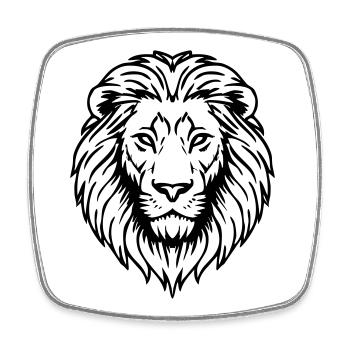 illustration de lion - Magnet carré - blanc - Devant
