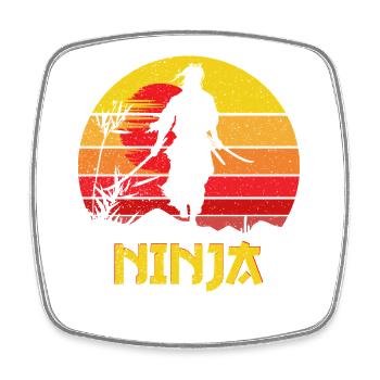 Ninja Sunset Shadow Warrior - Square fridge magnet - white - Front
