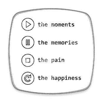 Pleine conscience, moments, souvenirs, bonheur - Magnet carré - blanc - Devant