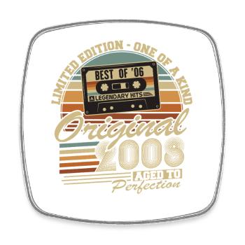 Original 2008 Vintage Vintage Anniversaire Rétro - Magnet carré - blanc - Devant
