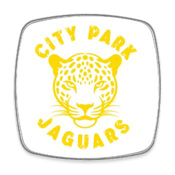 Stadt-Park-Jaguare - Viereckiger Kühlschrankmagnet - Weiß - Vorne