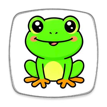 Charme de grenouille citron vert brillante - Magnet carré - blanc - Devant
