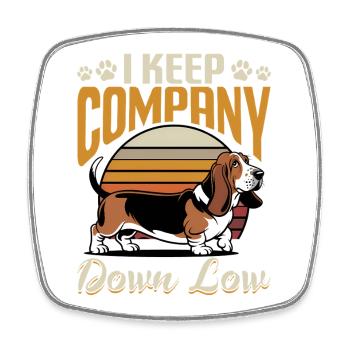 Funny Dog Breed Basset Hound - Viereckiger Kühlschrankmagnet - Weiß - Vorne