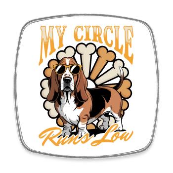 Funny Dog Breed Basset Hound - Viereckiger Kühlschrankmagnet - Weiß - Vorne