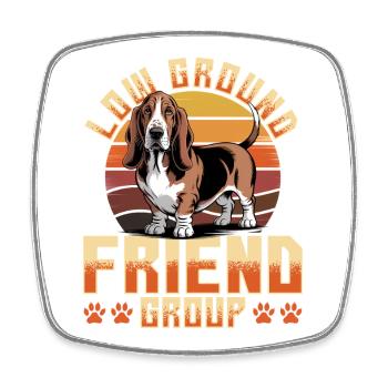 Funny Dog Breed Basset Hound - Viereckiger Kühlschrankmagnet - Weiß - Vorne