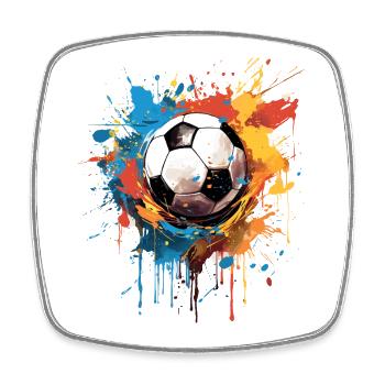 Foot Football Ballon Joueur Supporter idée Cadeau - Magnet carré - blanc - Devant