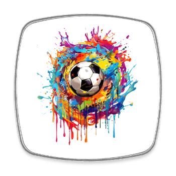 Foot Football Ballon Joueur Supporter Maillot Tee - Magnet carré - blanc - Devant