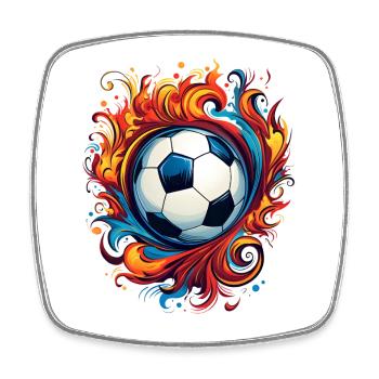 Fußball Football Ball Spieler Unterstützer Mannschaftssport - Viereckiger Kühlschrankmagnet - Weiß - Vorne