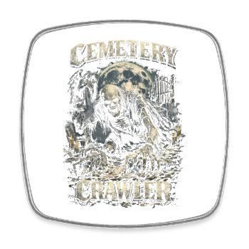 Friedhof Goth Humor Cemetery Crawler - Square fridge magnet - white - Front