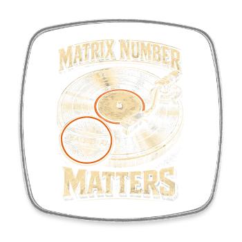 Le numéro de la matrice des disques vinyles de collection de vinyles compte - Magnet carré - blanc - Devant