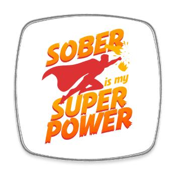 L’abstinence antialcoolique sobre, c’est mon super pouvoir - Magnet carré - blanc - Devant