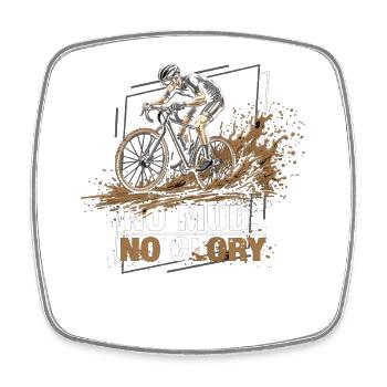 No Mud No Glory – Gravel Bike Fahrrad - Magnet carré - blanc - Devant