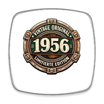 Vintage Original 1956 limitierte Edition - Viereckiger Kühlschrankmagnet - Weiß - Vorne