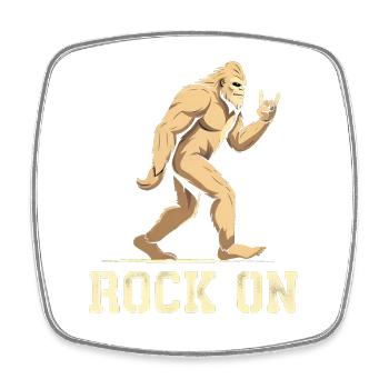 Bigfoot Rock On Illustration - Square fridge magnet - white - Front