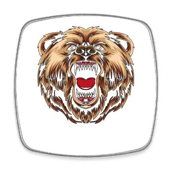 T-shirt Maman Ours – Cadeau pour les mamans - Magnet carré - blanc - Devant