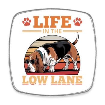 Funny Dog Breed Basset Hound - Viereckiger Kühlschrankmagnet - Weiß - Vorne