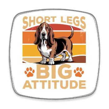 Funny Dog Breed Basset Hound - Viereckiger Kühlschrankmagnet - Weiß - Vorne