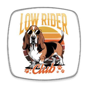Funny Dog Breed Basset Hound - Viereckiger Kühlschrankmagnet - Weiß - Vorne