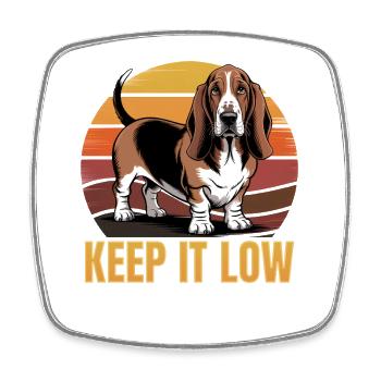 Funny Dog Breed Basset Hound - Viereckiger Kühlschrankmagnet - Weiß - Vorne